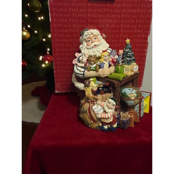 Fitz and Floyd Toyland Santa Musical Figurine in Original Box - Picture 1 of 11